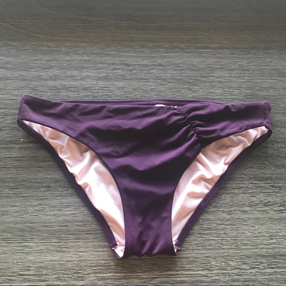 Deep Plum Purple Ruched VS Bikini Bottoms